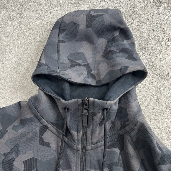 Nike Hoodie Mens XL Tech Fleece Windrunner Camo Gray Black Funnel Neck Abstract - Picture 7 of 12